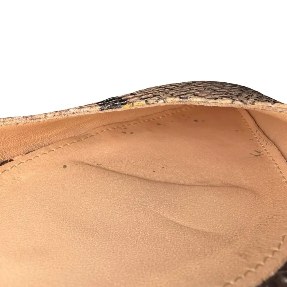 J. Crew Audrey Snake Skin D'Orsay Flats Size 10